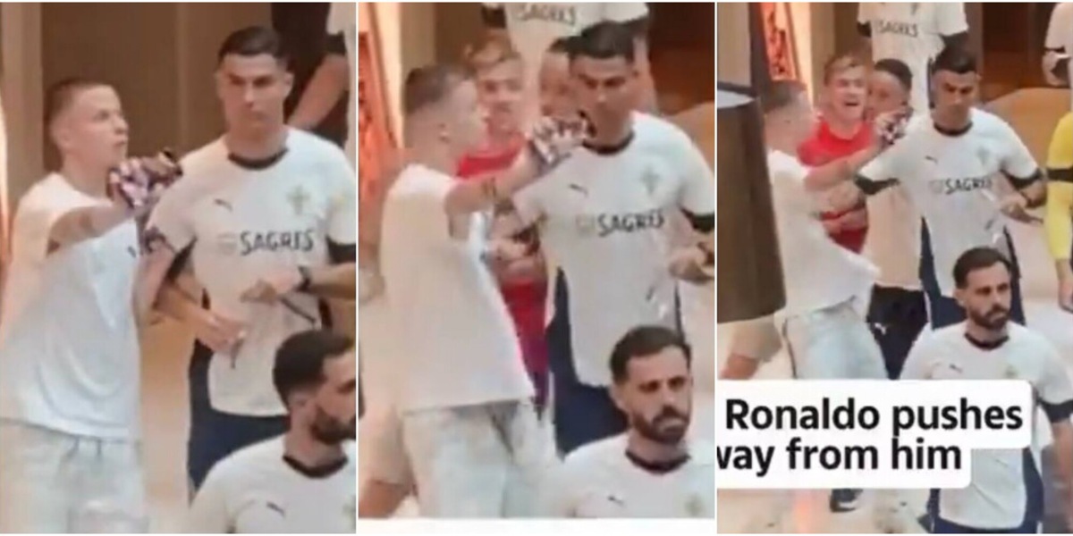 Ronaldo rifiuta un selfie e spinge un giovane fan: il video è virale