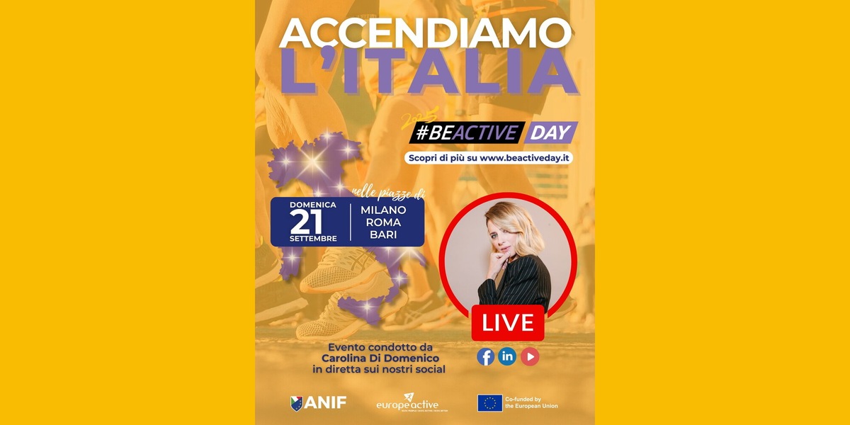 BeActive Day, Accendiamo l’Italia: il 21 settembre tre città in movimento