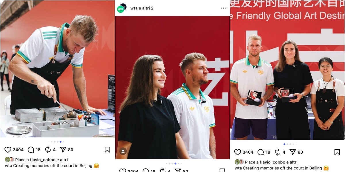 Davidovich Fokina a Pechino con la maglia della Roma: e Cobolli mette like