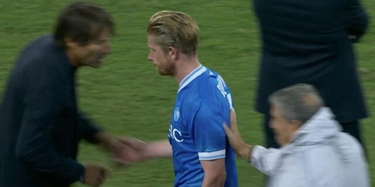 De Bruyne sostituito da Conte anche in Champions: stavolta dopo il cambio il centrocampista reagisce così