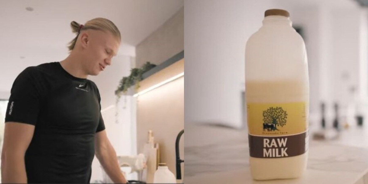 Haaland beve latte crudo ed è polemica in Inghilterra: perché la sua alimentazione fa discutere