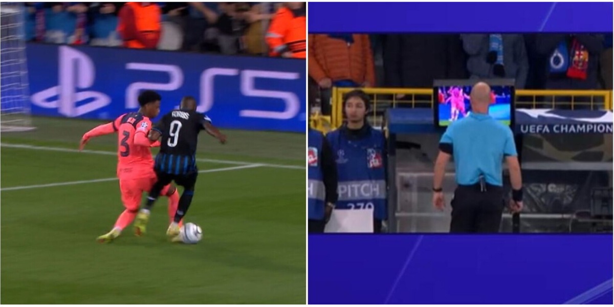 Taylor, ennesima follia in Bruges-Barcellona: rigore assurdo, il Var costretto a intervenire