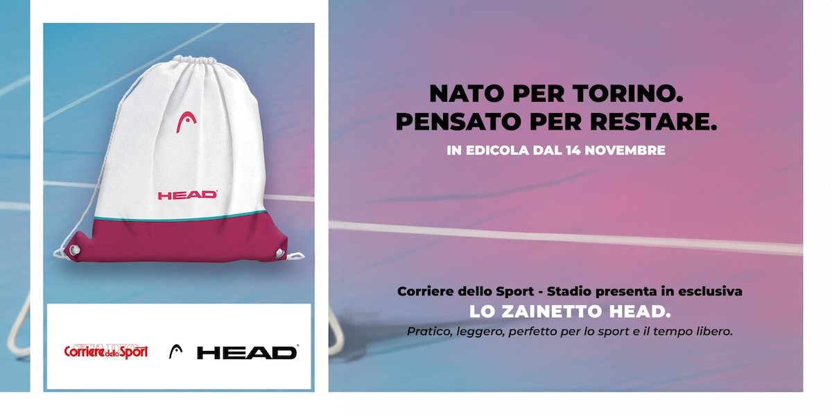 HEAD in edicola con il Corriere dello Sport–Stadio. Nato per Torino. Pensato per restare
