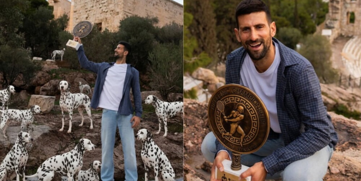 Il suggestivo post di Djokovic con i dalmata dopo il trionfo ad Atene scatena i social