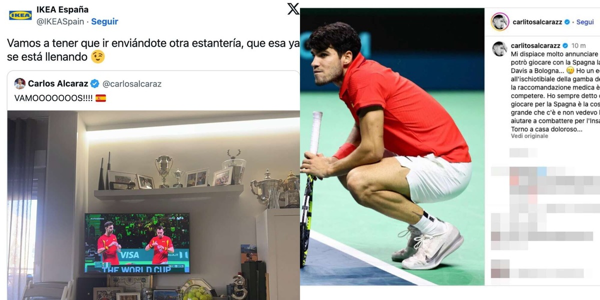 Alcaraz e l'incredibile offerta di Ikea dopo aver visto i trofei sulle mensole...