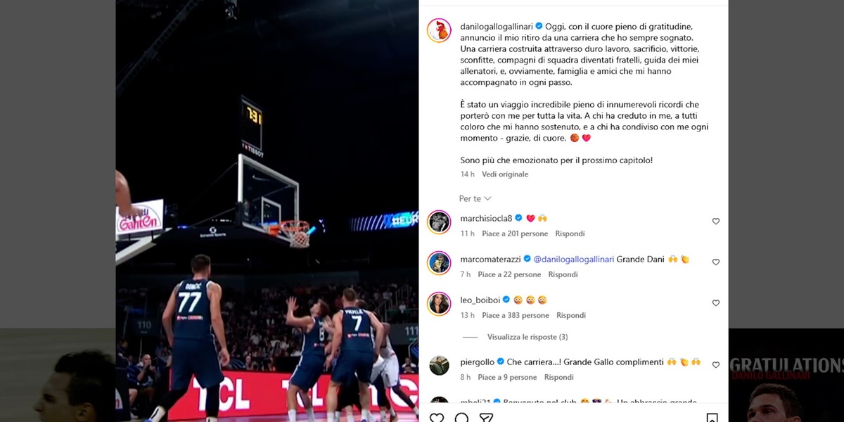Ufficiale: Danilo Gallinari lascia il basket