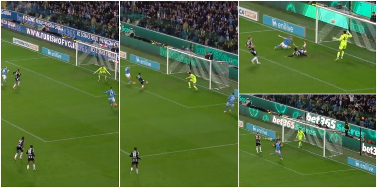 Errore incredibile di Hojlund in Udinese-Napoli: palla in curva a porta vuota