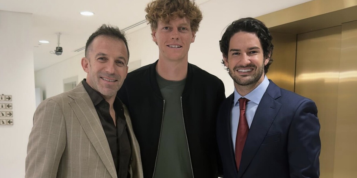 Sinner, che tridente con Del Piero e Pato: e il brasiliano sfotte Alex...