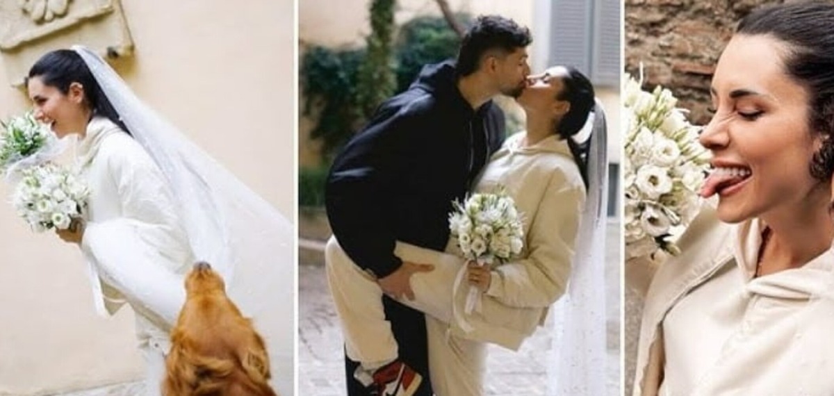 Valentina Vignali e Fabio Stefanini si sono sposati, matrimonio in tuta