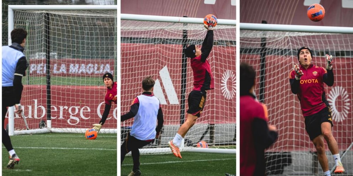 Dybala incredibile: eccolo a Trigoria come... portiere! E Svilar fa l'attaccante