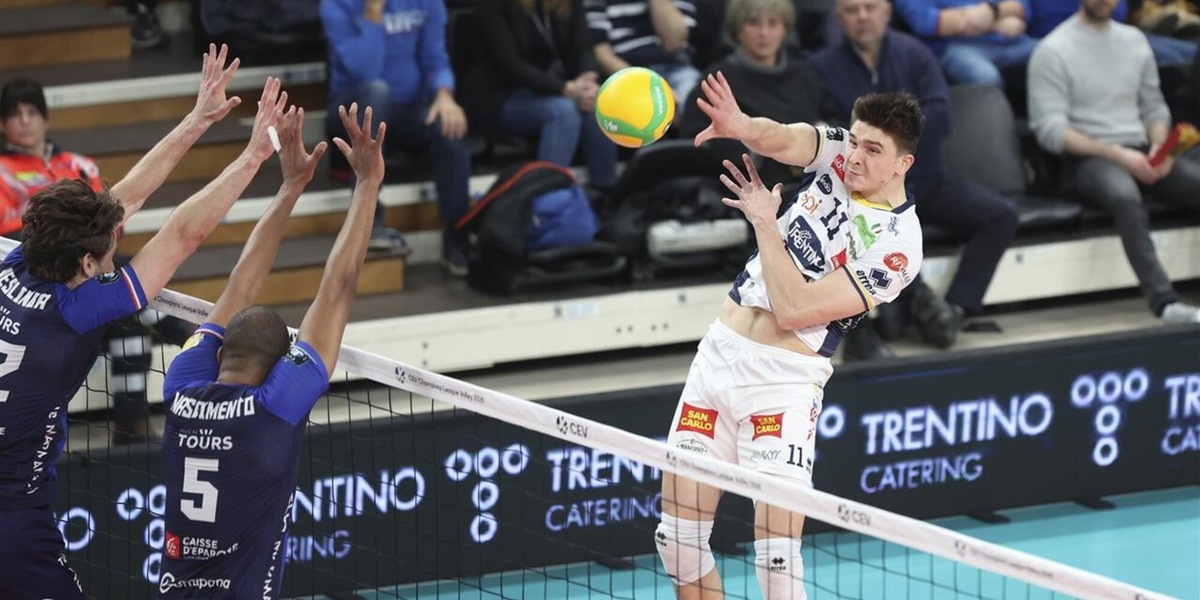 Champions League: Trento va ad un passo dal ko, poi batte il Tours