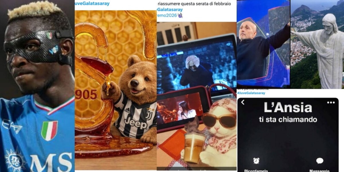 Osimhen con la maglia del Napoli, Spalletti 'sconvolto' e l'orsetto bianconero con il miele: social scatenati dopo l'eliminazione della Juve dalla Champions