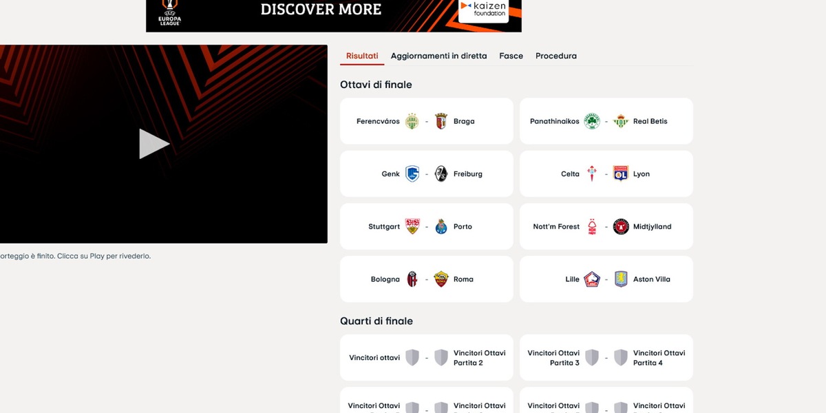 Europa League sorteggio: Roma-Bologna, sarà derby italiano
