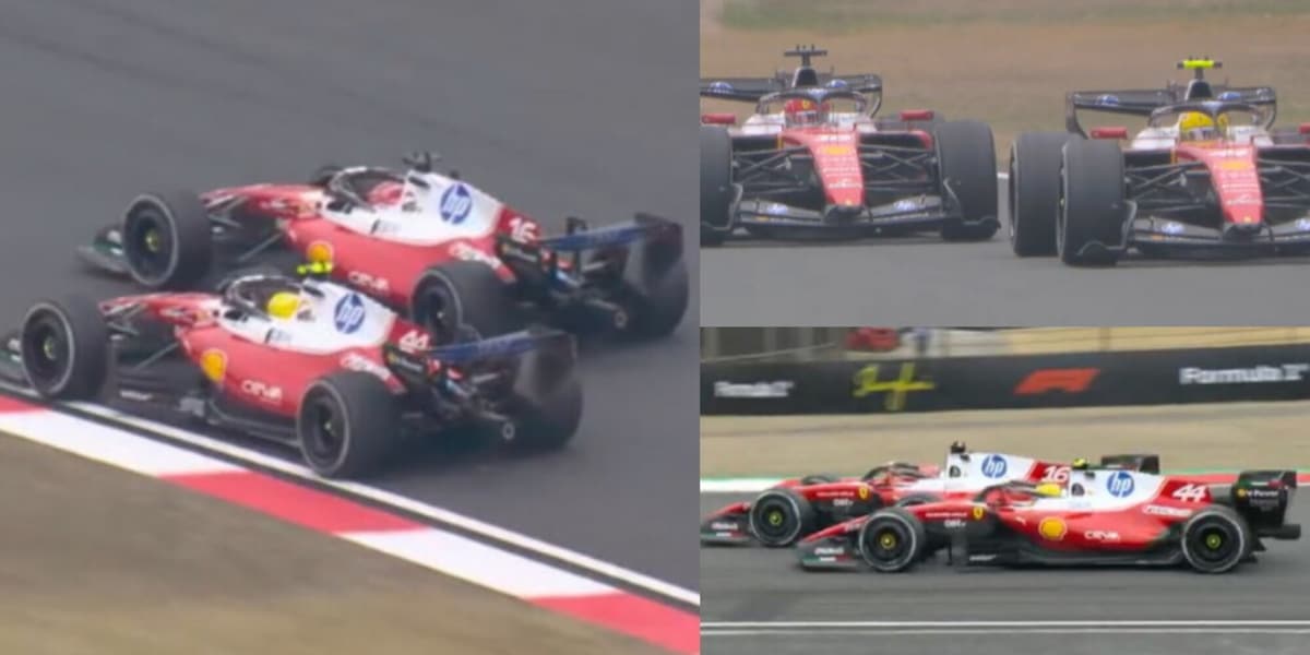 Lotta Ferrari, Hamilton e Leclerc scatenati rischiano il contatto! La sequenza spettacolare in pista