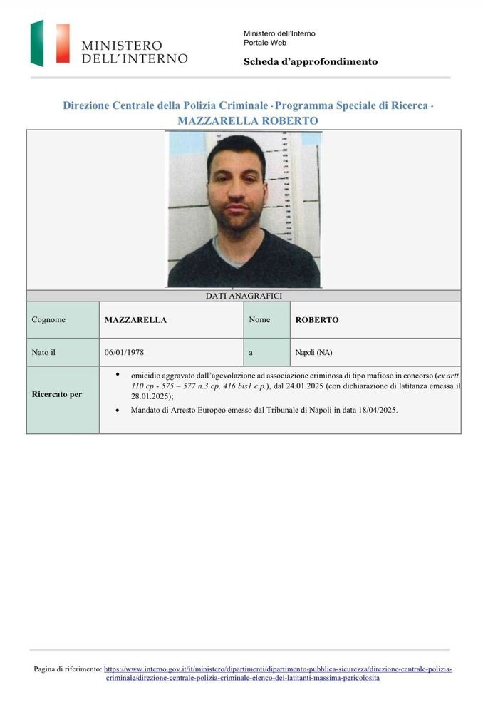 ++ Arrestato il boss di camorra Roberto Mazzarella ++