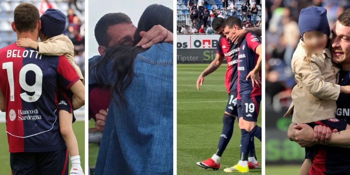 Belotti torna in campo dopo l'infortunio e scoppia a piangere tra le braccia della moglie: le dolcissime foto