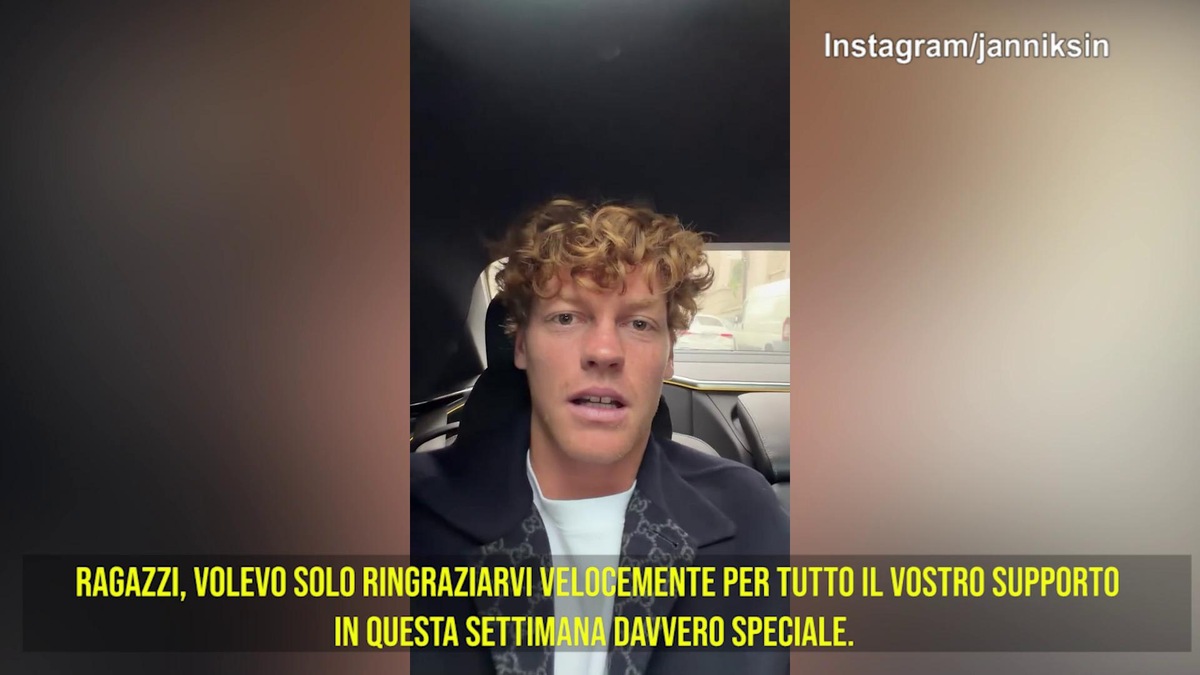 Sinner saluta i fan: "Grazie per il vostro supporto"