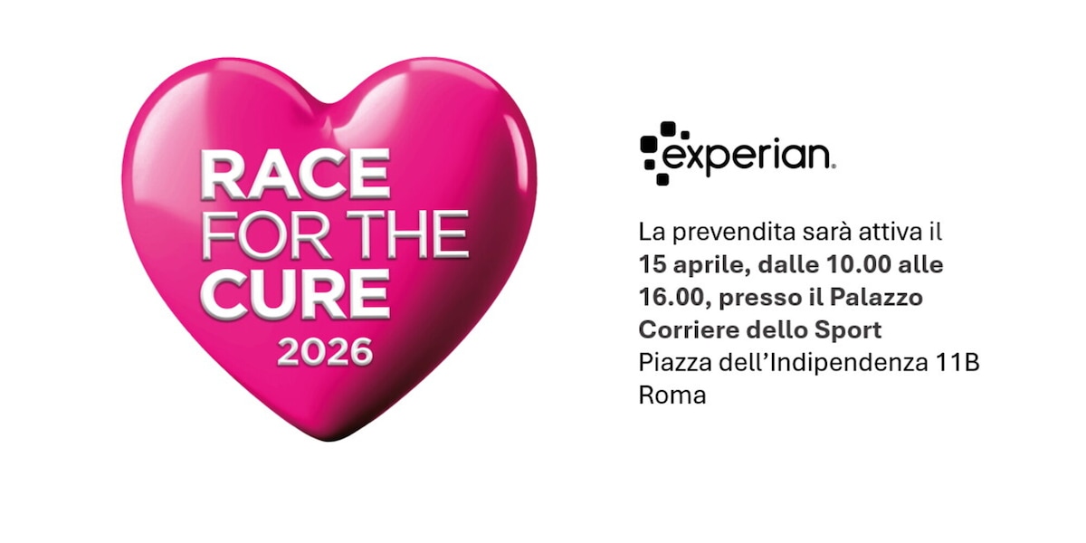 Race for the Cure 2026: al via a Roma la prevendita dei biglietti con il supporto di Experian e Corriere dello Sport