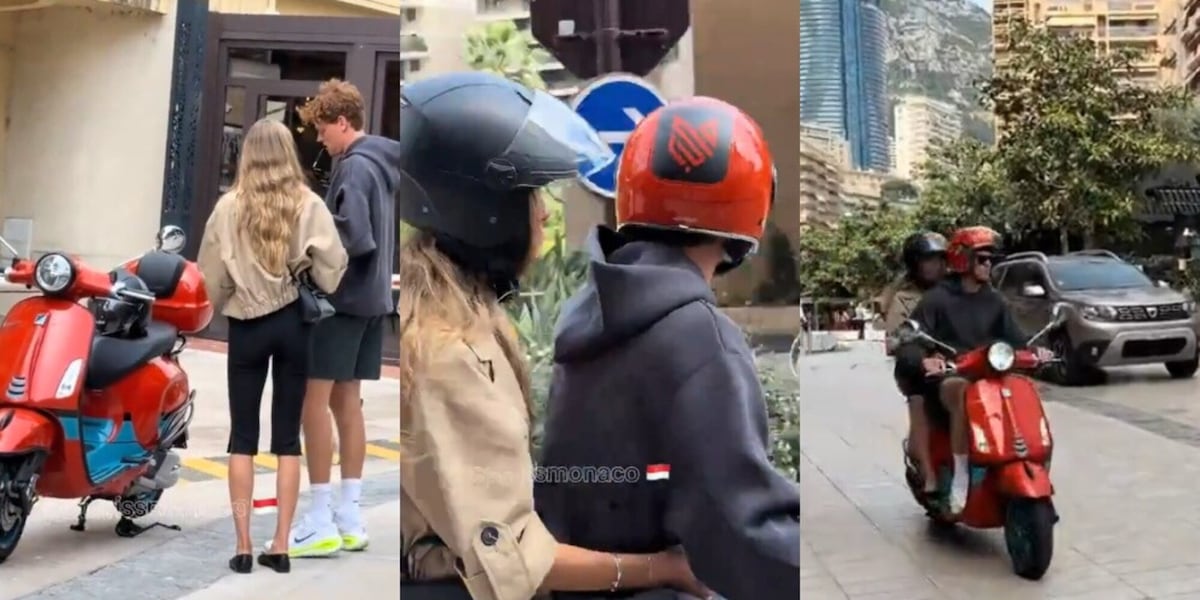 Jannik Sinner e la sua Laila Hasanovic sulla Vespa rossa: "vacanze romane" a Monaco