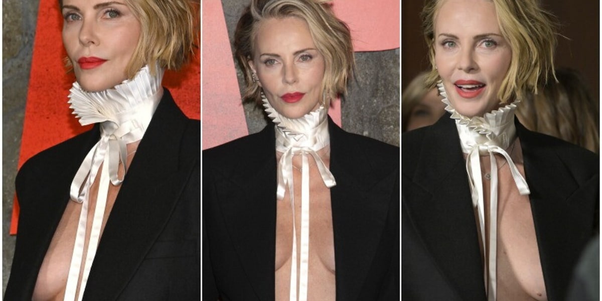 Charlize Theron esagerata: look senza reggiseno e incidente sexy sul red carpet a New York