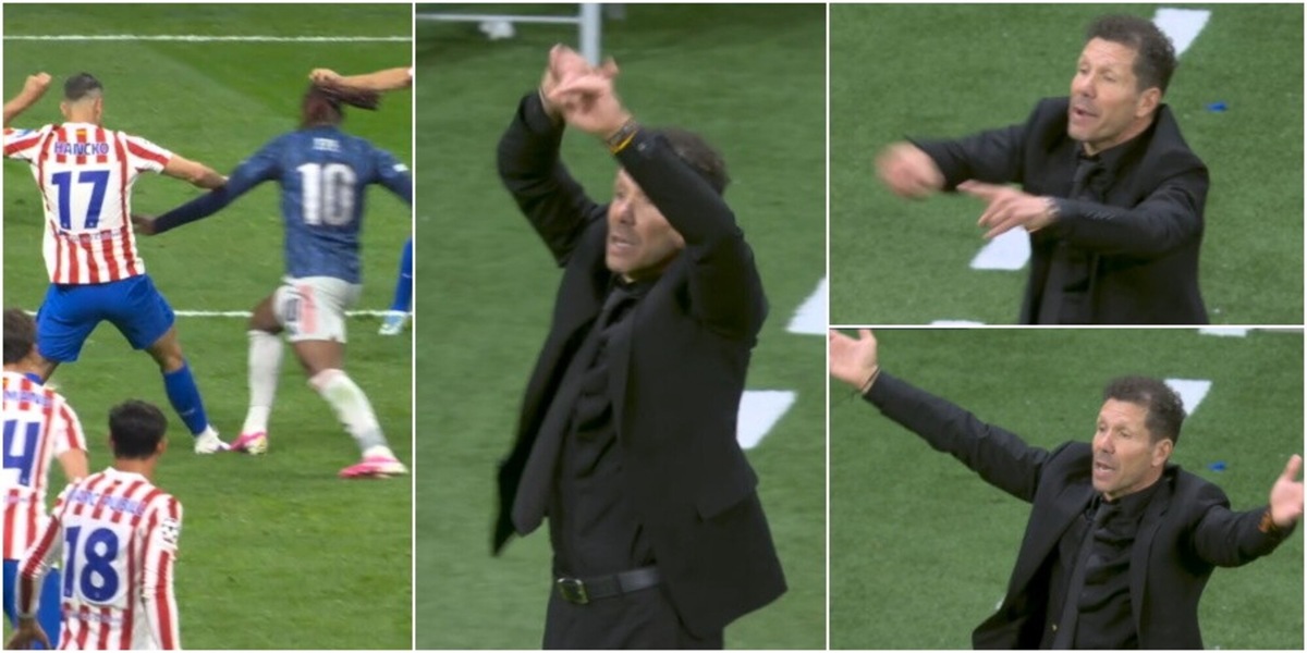 Simeone è una furia, chiama il Var dalla panchina: Makkelie va a rivedere il pestone di Hancko su Eze e cambia idea