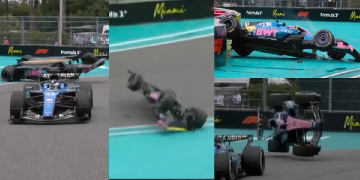 Gasly si ribalta in pista, incidente schock a Miami: la sequenza del contatto con Lawson