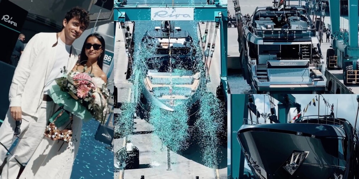 Leclerc si è comprato un nuovo yacht: ecco il lussuosissimo Sedici, tra coriandoli e champagne da 15 milioni