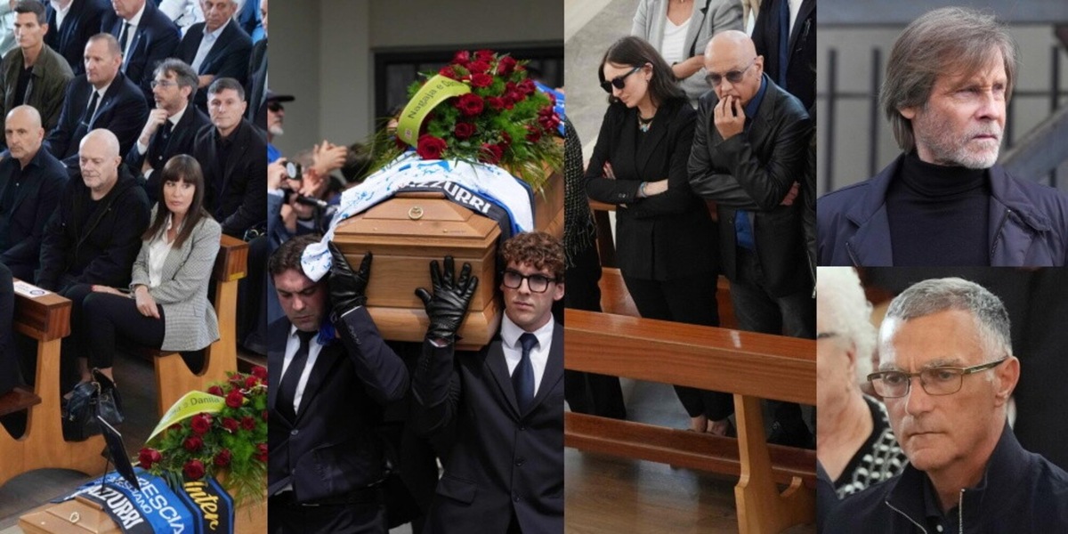 Funerali Evaristo Beccalossi, commozione e lacrime: da Zanetti e Toldo fino a Pio Esposito e Max Pezzali