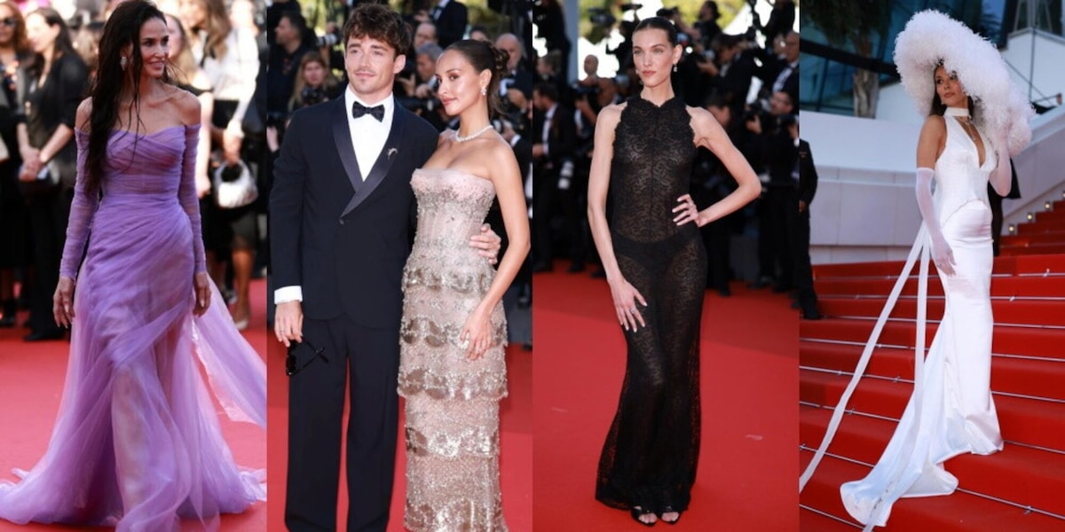 Leclerc e Alexandra sfilano a Cannes insieme a Demi Moore: il red carpet è stellare