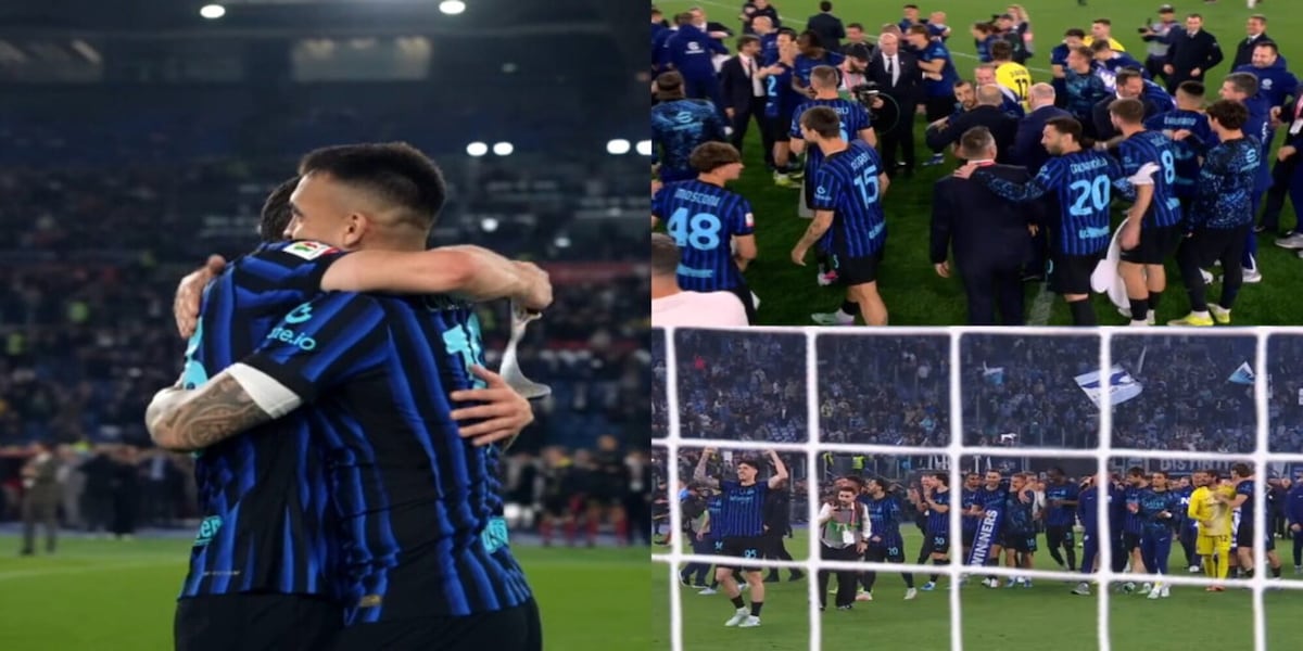 Gioia Inter, le foto della festa all'Olimpico per la vittoria della Coppa Italia