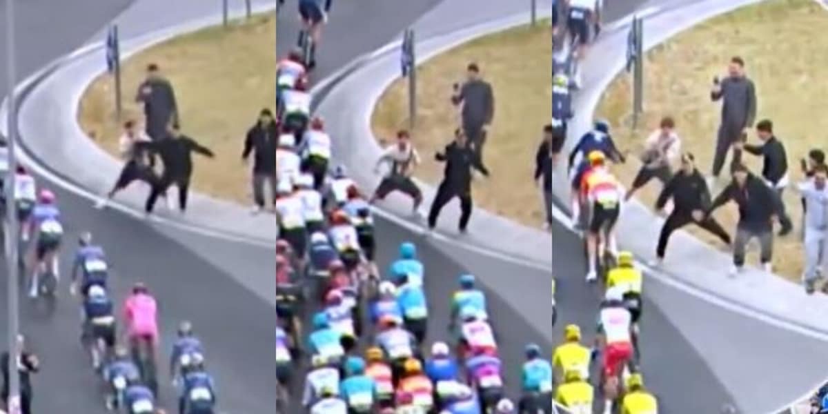 Clamoroso al Giro d'Italia a Napoli, gli spettatori infastidiscono i ciclisti per farli cadere!