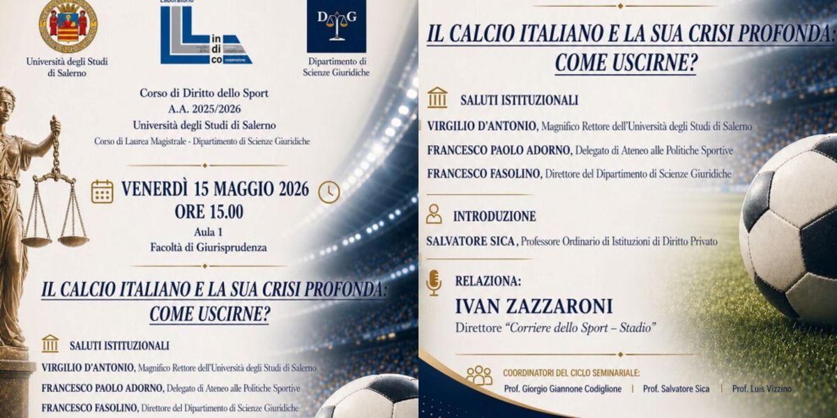 Come uscire dalla crisi del calcio italiano: ecco la lezione all'Università di Salerno