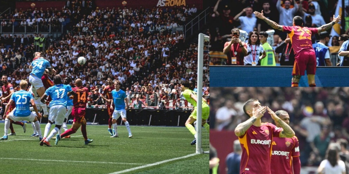 L'amore di Mancini per la Roma: segna l'1-0 nel derby, corre fino alla curva Sud e si inchina baciando la maglia