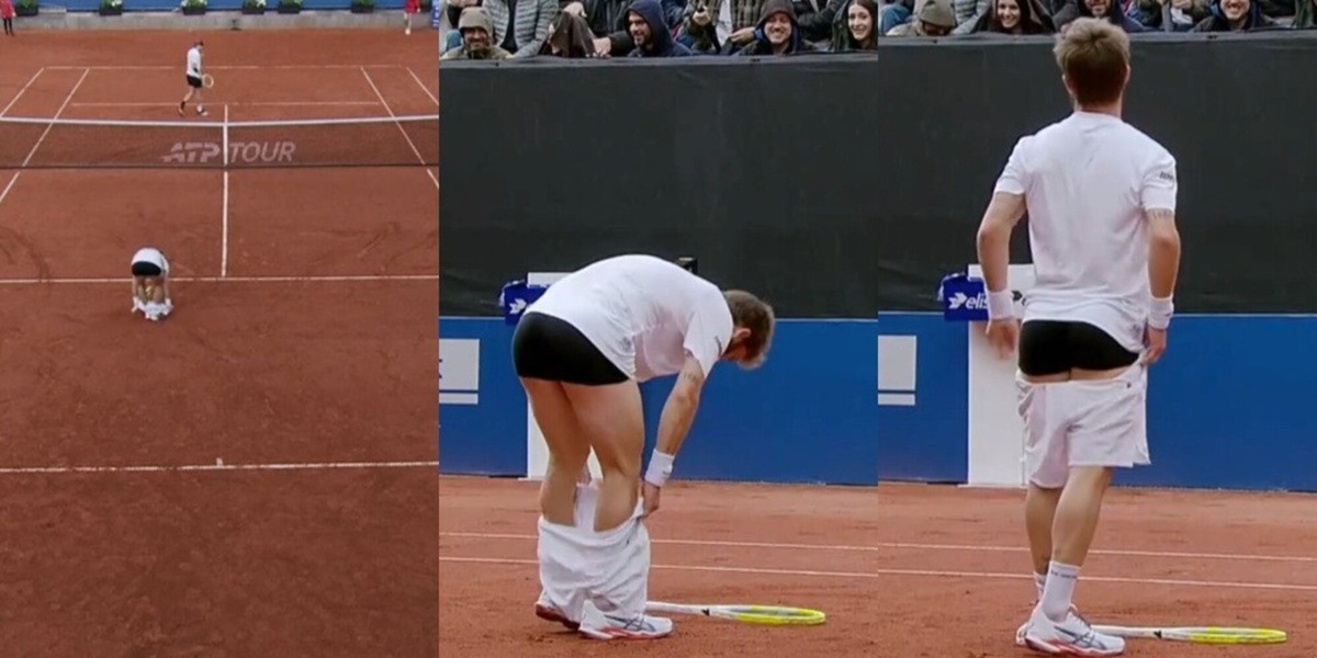 Moutet si abbassa i pantaloni per la disperazione: il momento imbarazzante nell'ATP 500 di Amburgo