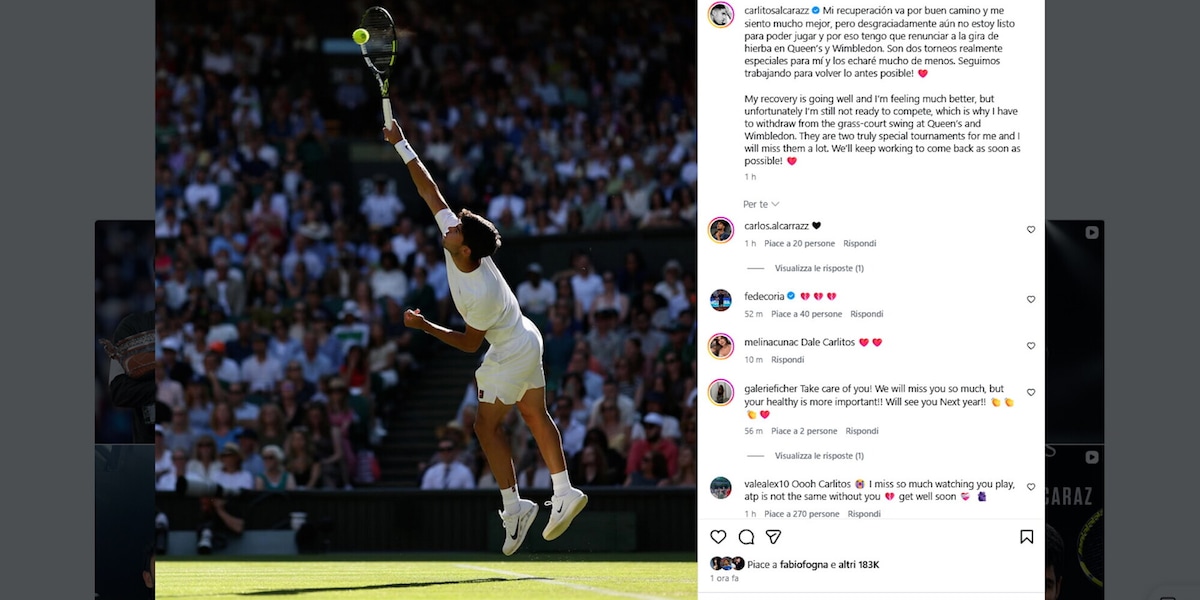 Ufficiale: Alcaraz salta anche Wimbledon