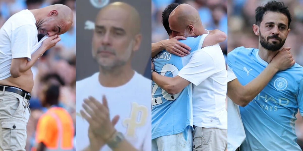 Guardiola e Bernardo Silva in lacrime per l'addio al City: l'emozionante saluto all'Etihad Stadium