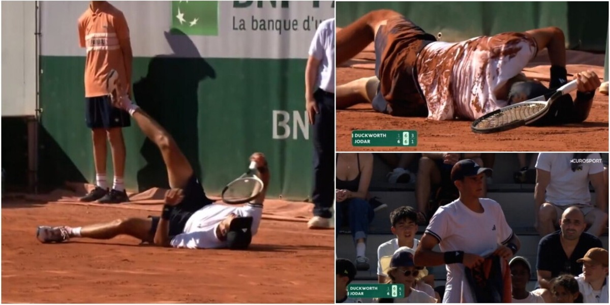 Jodar, che paura al Roland Garros: crolla a terra nella sfida con Duckworth