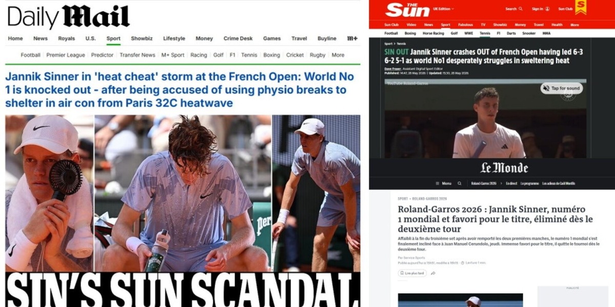 Sinner fuori dal Roland Garros, la stampa internazionale sotto shock: "Persa l'occasione della vita"