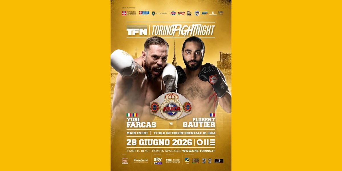 Torino Fight Night, Yuri Farcas lancia la sfida al titolo Intercontinentale ISKA di kickboxing