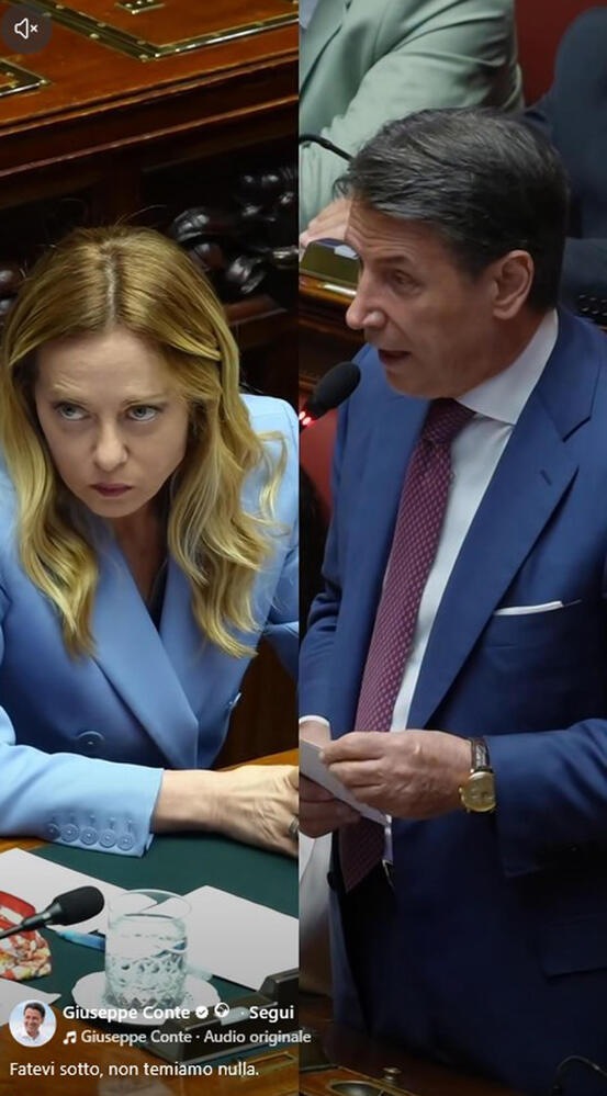 Lite social Meloni-Conte, il leader M5s la sfida a confronto
