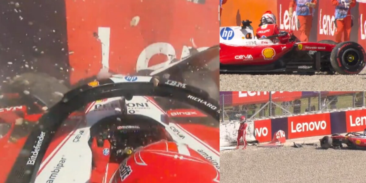 Brutto incidente per Leclerc a Barcellona: perde la sua Ferrari e si schianta contro le barriere