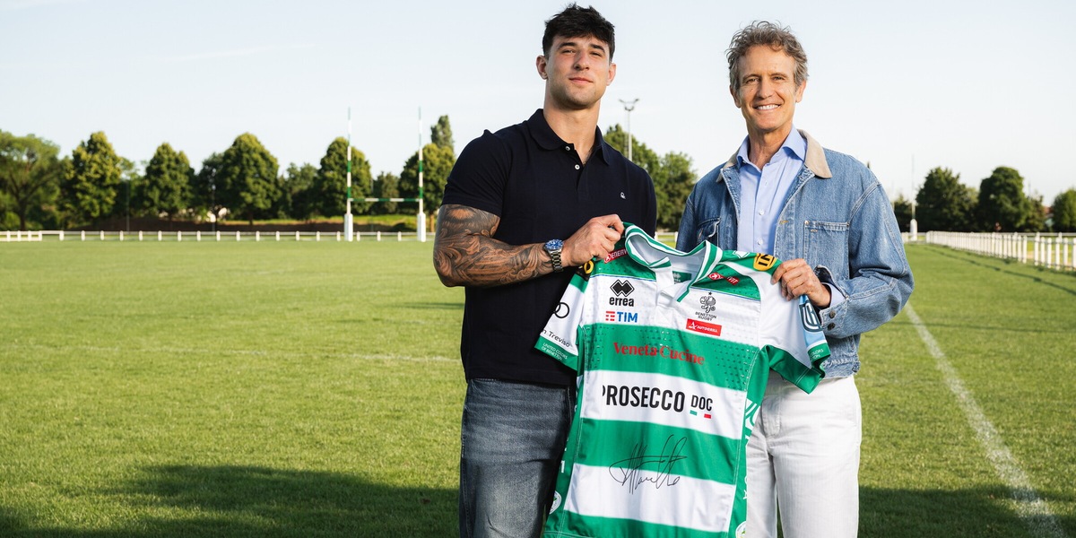 Il futuro del rugby italiano: Alessandro Benetton saluta Tommaso Menoncello in partenza per Tolosa
