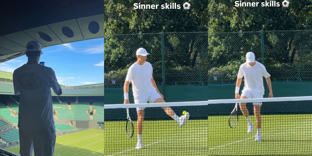 Sinner è a Wimbledon: la foto significativa al campo e lo show con i piedi