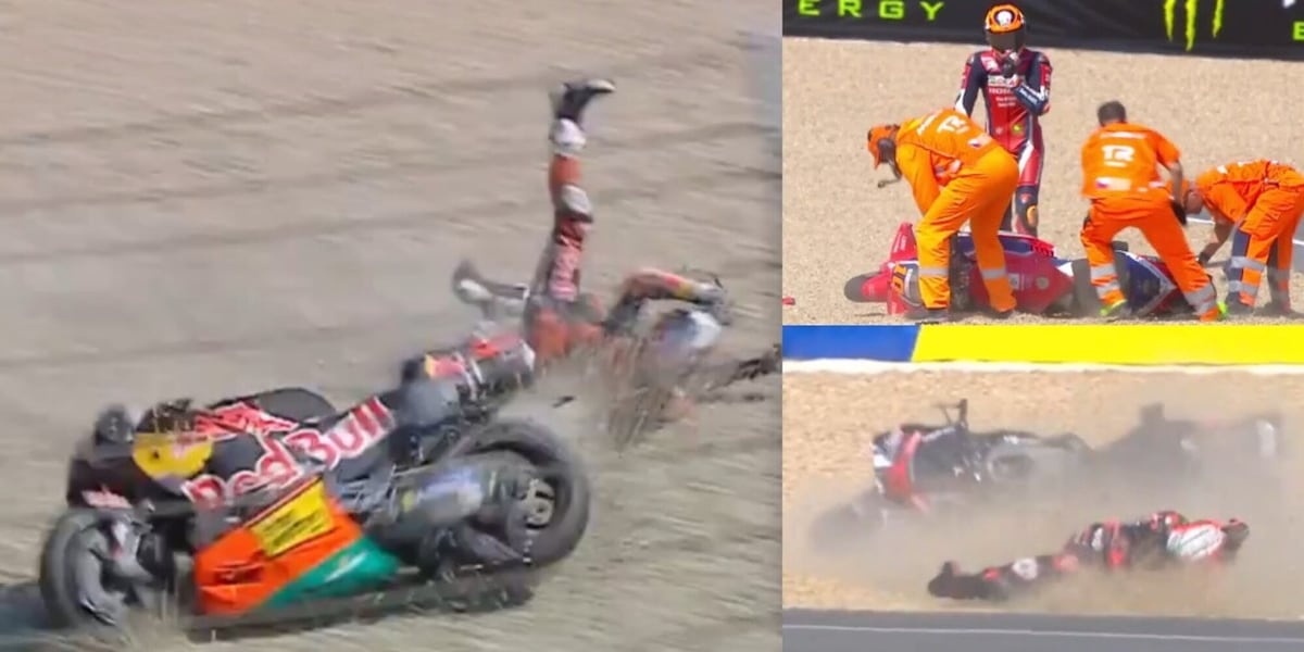 Da Acosta a Marini e anche Bezzecchi: cadute agghiaccianti in MotoGp nella Sprint a Brno