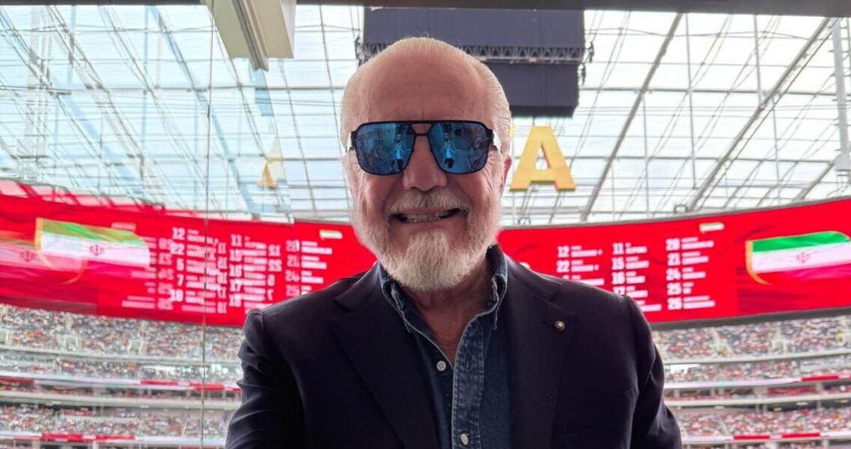 De Laurentiis in tribuna per Belgio-Iran: il presidente del Napoli tifa De Bruyne e Lukaku