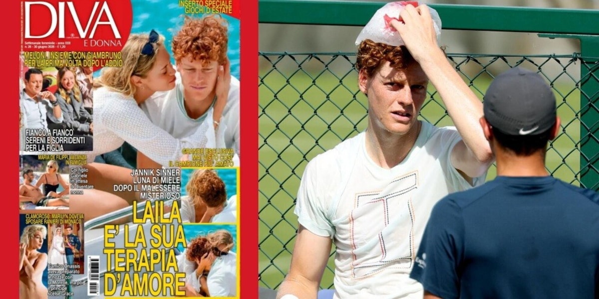 Sinner e il bacio a Laila: la foto in copertina su Diva e Donna prima di Wimbledon