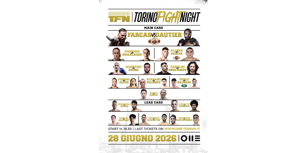 Torino Fight Night: tre titoli internazionali nella notte degli sport da combattimento