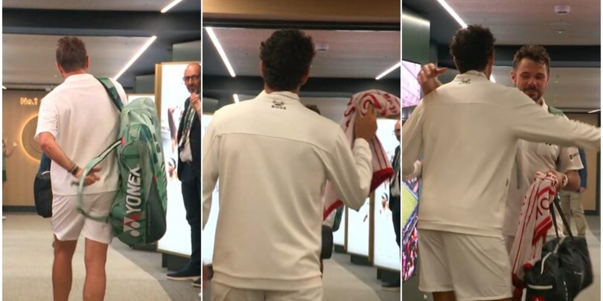 La corsa per ridare l'asciugamano a Wawrinka e poi l'abbraccio bellissimo: Berrettini emoziona Wimbledon