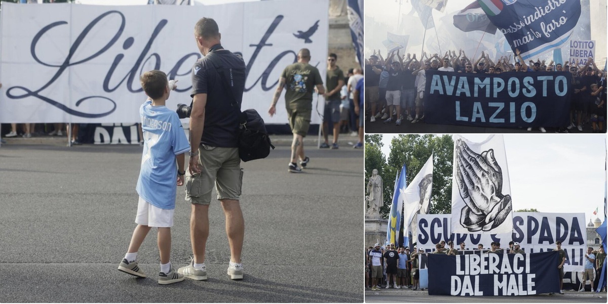 Lazio, migliaia di tifosi a Ponte Milvio: la grande manifestazione contro Lotito
