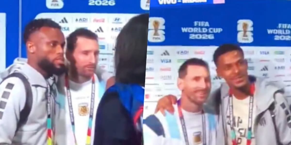 Tutti pazzi per Messi: i giocatori di Capo Verde aspettano la fine dell’intervista per una foto